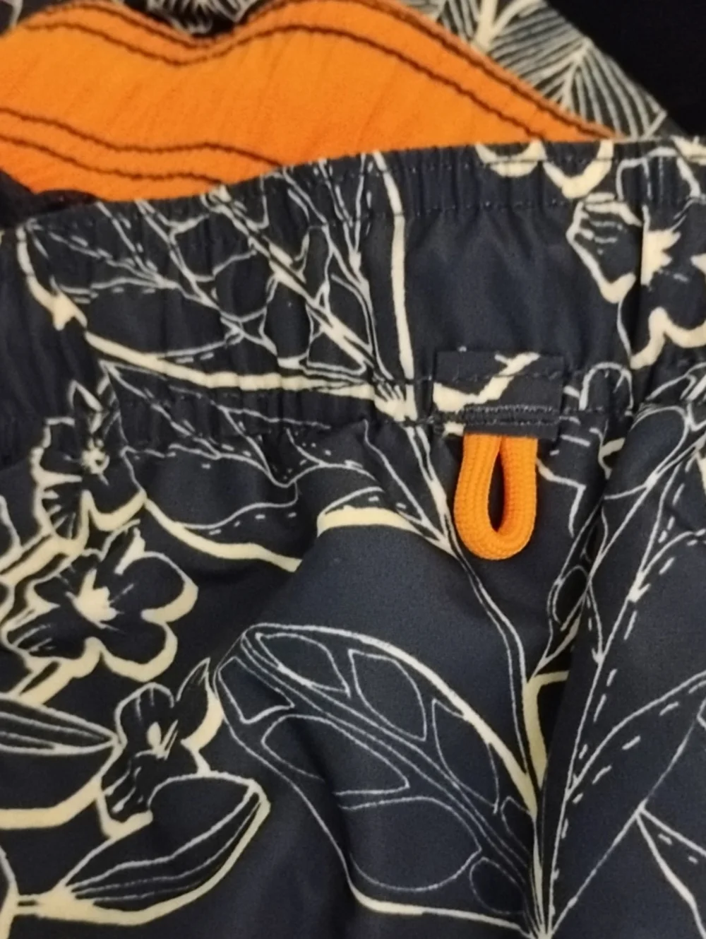 Swim Trunks Navy Tropical Lands' End Men's Lined
